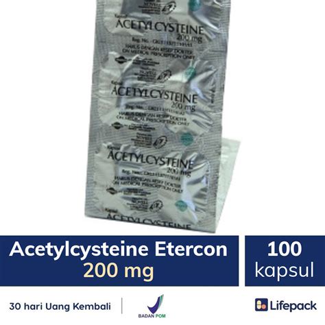 Acetylcysteine Etercon 200 Mg 100 Kapsul 200mg Lifepackid