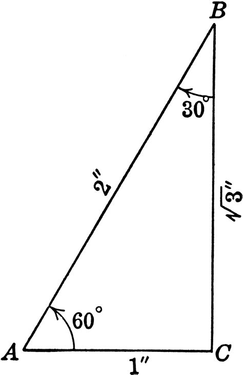 Special Right Triangle with Angles 30, 60, 90 degrees | ClipArt ETC