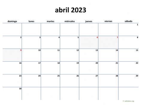 Calendario Abril 2023 De México