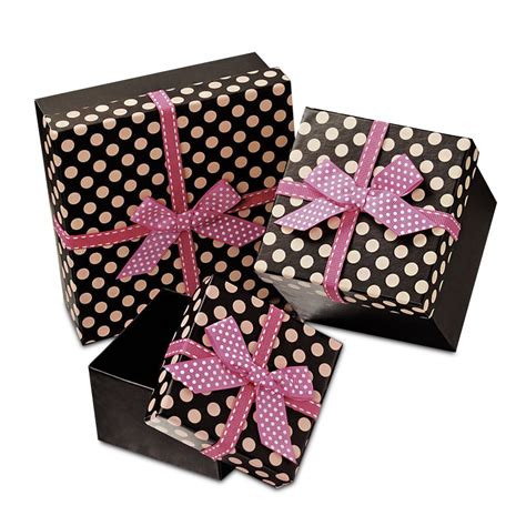 Polka Dot Top Boxes With Ribbon Shop Paper Mart