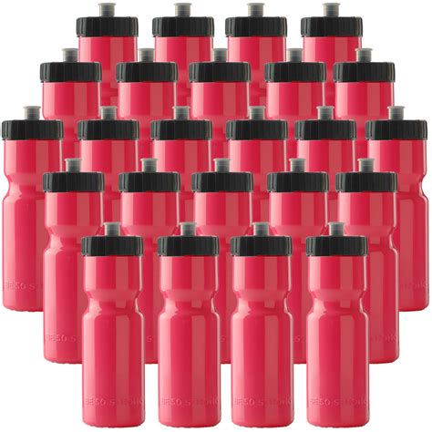 50 Strong Sports Squeeze Water Bottle Bulk Pack 24 Bottles 22 Oz