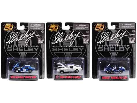 Carroll Shelby 50th Anniversary 3 Piece Set 164 Diecast Model Cars By