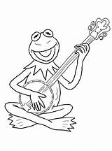 Banjo Coloring Printable Playing Guitar Frog Game Play Categories Getdrawings sketch template
