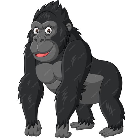Premium Vector Cartoon Funny Gorilla On White Background