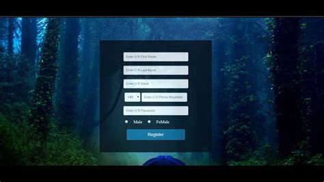 How To Create Simple Registration Form With Transparent Background
