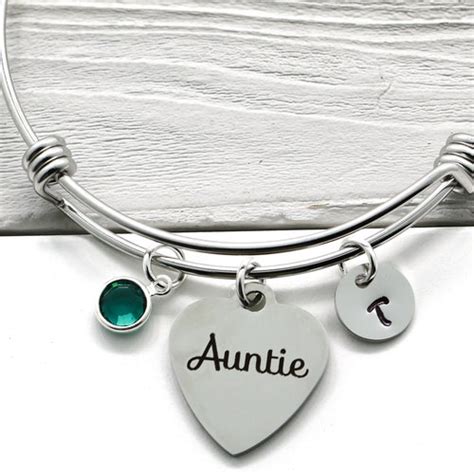 personalized aunt bracelet auntie bangle t for aunt aunt etsy