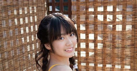 Koharu Nishino Japanese Gravure Idol Sexy Orange Swimsuit Playing Water Fashion Photo Shoot Part