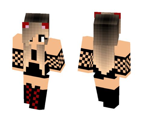 Download Red Cat Girl With Crop Top Minecraft Skin For Free