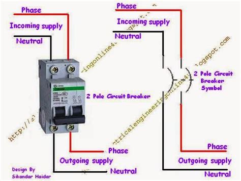 How To Wire A Double Pole Circuit Breaker Electrical Online 4u All