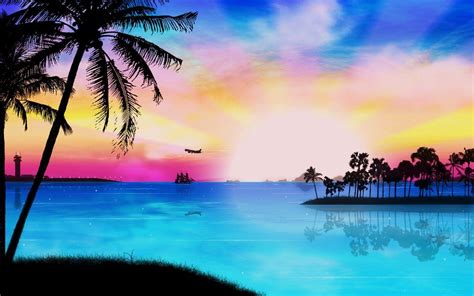 Tropical Beach Paradise Sunset Wallpapers Top Free Tropical Beach Paradise Sunset Backgrounds