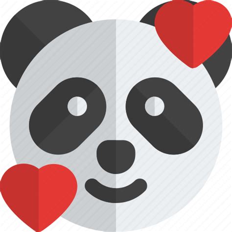 Panda Smiling With Hearts Emoticons Animal Icon Download On