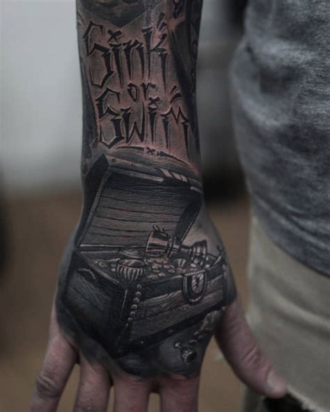 treasure chest hand ink best tattoo design ideas ship tattoo sleeves ocean sleeve tattoos