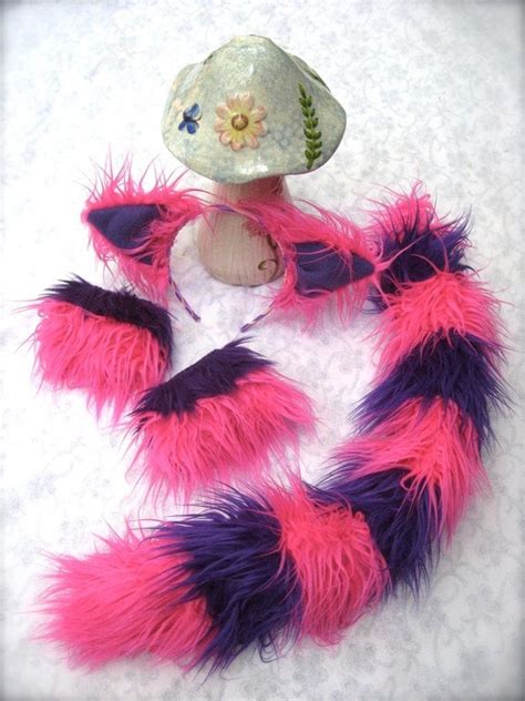 Cheshire Cat Costume Fur 4 Piece Set Ears Tail By