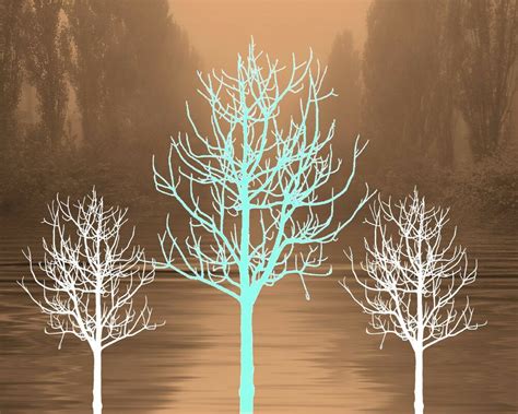Because it embodies depth alongside warmth; Teal Brown Home Decor Trees Aqua Turquoise Wall Art Matted ...