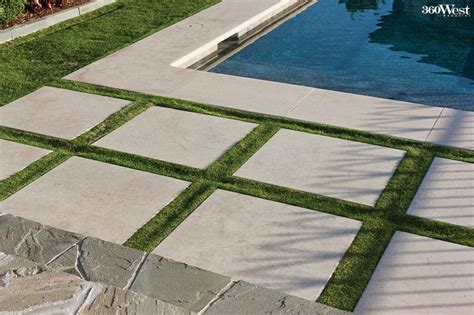 These Lueders Limestone Pavers Are Inset Into The Lawn To