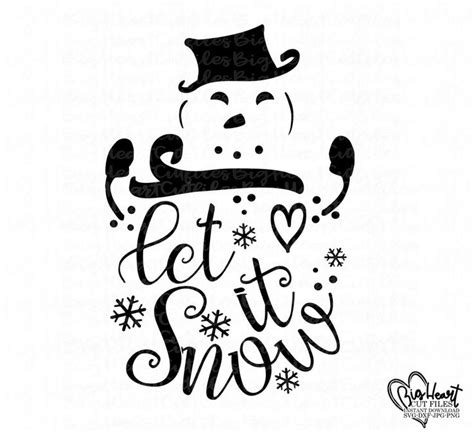 Let It Snow Snowman Svgpng  Dxfsnowflake Svgwinter Etsy