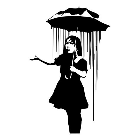 Umbrella Girl Banksy Wall Sticker