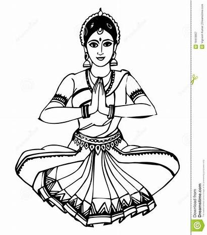 Dance Indian Clipart Dancing Drawing Classical Dancer