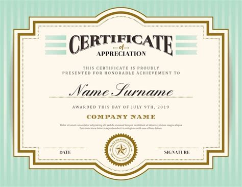 Premium Vector Vintage Certificate Template