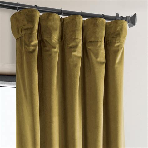 Peat Green Heritage Plush Velvet Curtain