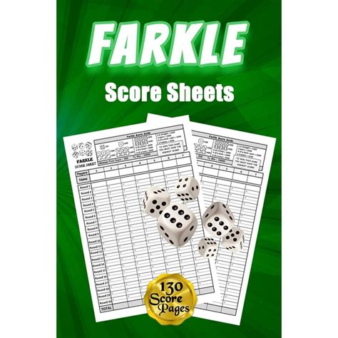 Farkle Score Sheets 130 Large Score Pads For Scorekeeping Green