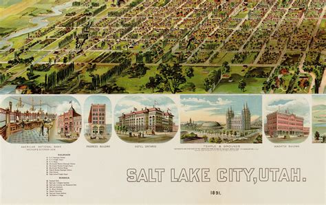 Old Map Of Salt Lake City Vintage Salt Lake City Map Antique Etsy