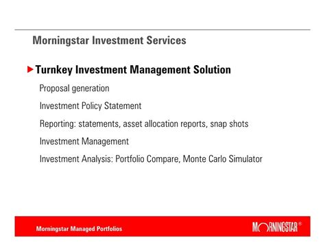 Morningstar Investments Overview