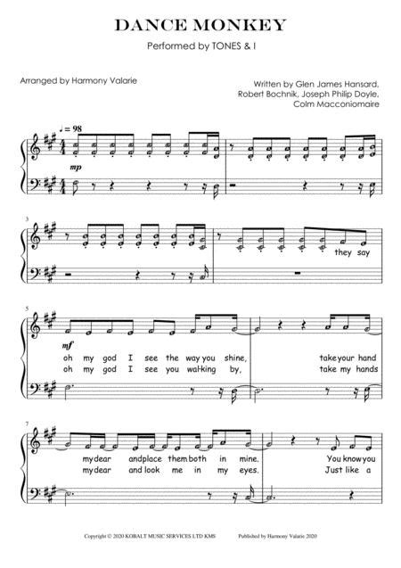Dance Monkey Piano Solo Easy And Short In Original Key Grade 1 Music