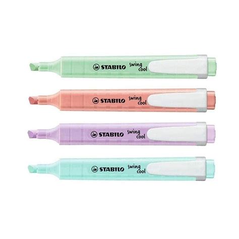 Stabilo Swing Cool Pastel Highlighters 4set Assorted Colors Office