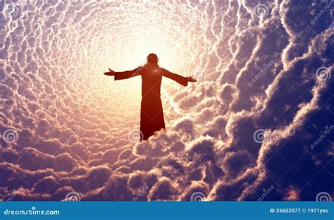 Jesus In The Clouds Stock Illustration Illustration Of Angel 35602077