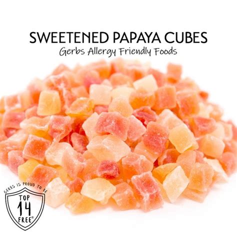 Dried Chopped Papaya Cubes Allergy Friendly Foods Mygerbs