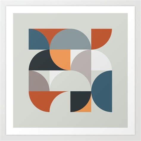 Mid Century Geometric 11 Art Print By Theoldartstudio Society6