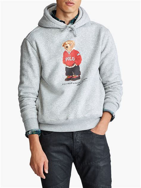 Brand name polo ralph lauren product name fleece bear hoodie color andover heather price. Polo Ralph Lauren Polo Bear Hoodie, Andover Heather at ...