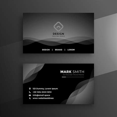 Free Vector Abstract Black Business Card Design