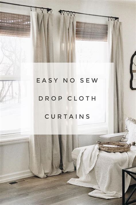 Free shipping on orders over $35. Modern Farmhouse style diy drop cloth curtains. # ...