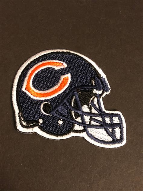 Chicago Bears Helmet Embroidered Iron On Patch Etsy