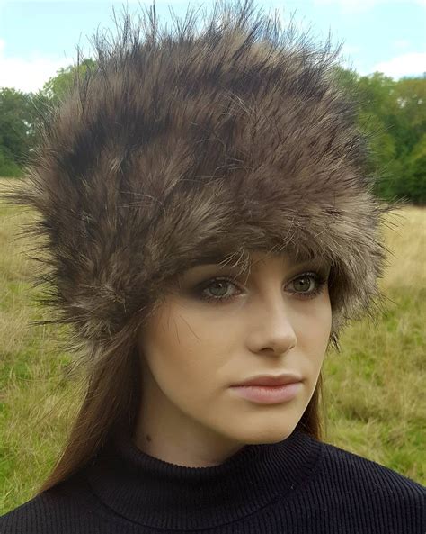 Coyote Faux Fur Hat With Cosy Polar Fleece Lining Fur Hat Fake Fur Hat