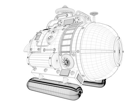 Steampunk Submarine Steam 3d Model Turbosquid 1535109