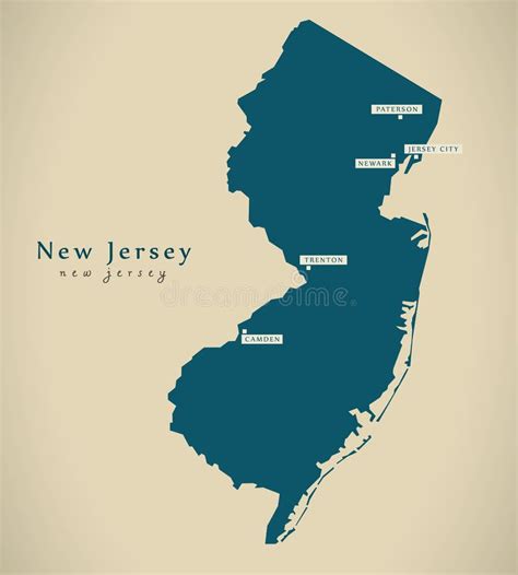 Estado De New Jersey Por Los Condados Ilustración del Vector