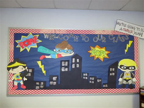 Pin By Cat On Bulletin Boards And Doors Superhero Classroom Theme