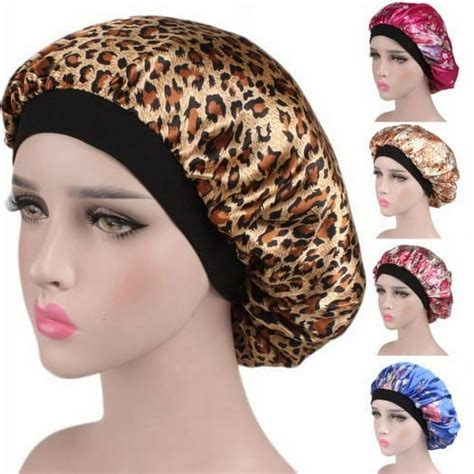 6 Colors Hot Women Satin Night Sleep Cap Hair Bonnet Hat Silk Head