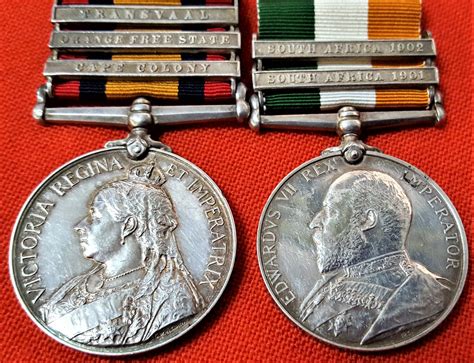 Boer War South Africa Qsa And Ksa Medals Gunner T Patterson Royal