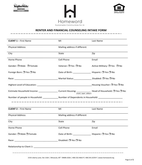 Free 12 Counseling Intake Forms In Pdf Ms Word