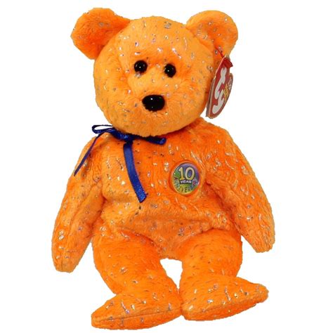 TY Beanie Baby DECADE The Bear Orange Version 8 5 Inch Walmart
