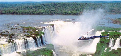 a panoramic helicopter experience over iguazu falls