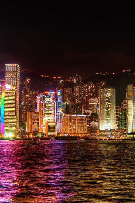 Wallpaper Hong Kong City Lights At Night 1920x1200 Hd Picture Image