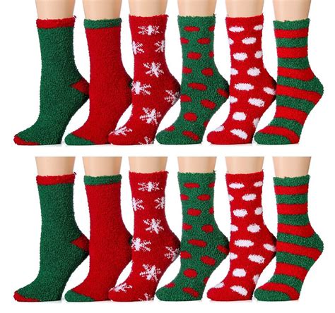 Excell Ladies Christmas Printed Holiday Socks Assorted 12 Pack A