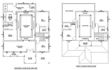4 Bhk Apartment Plan Autocad File Cadbull Ee7