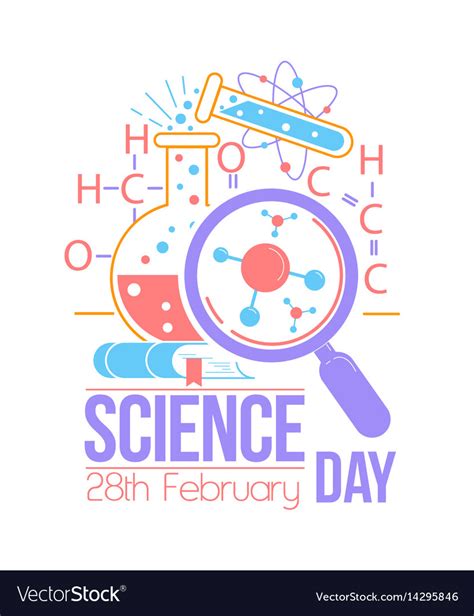 Greeting Card National Science Day Royalty Free Vector Image