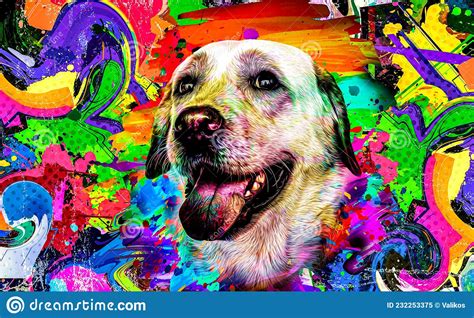Image Of German Shepherd Bright Colorful Background Stock Image Image